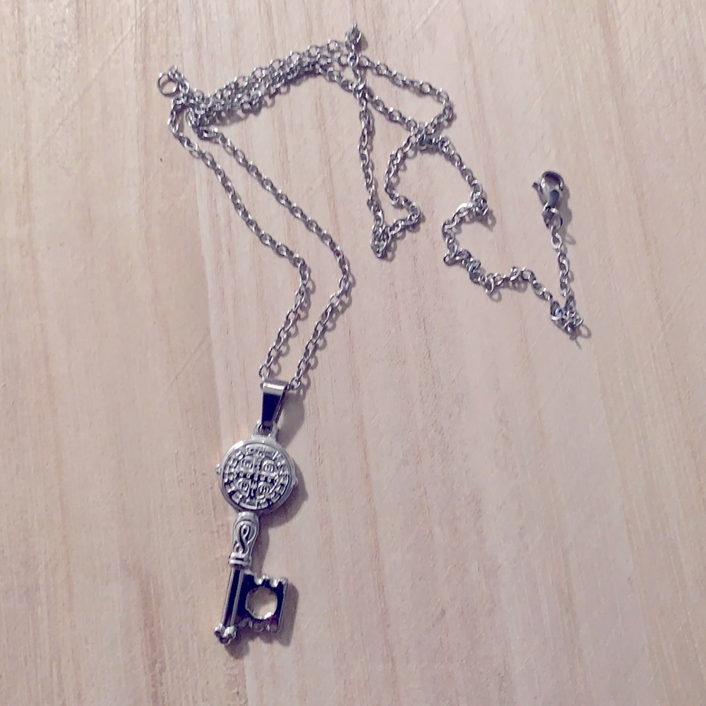 Stainless steel key charm necklace